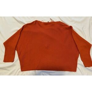 Philosophy Woman Ribbed Batwing Sleeve Sweater Burnt Orange Plus Size 3X